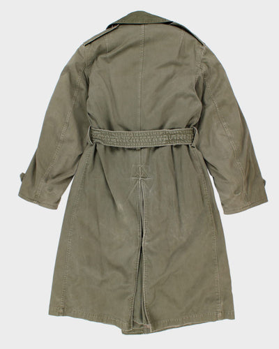 Vintage Men's Green Long padded Military Coat - S