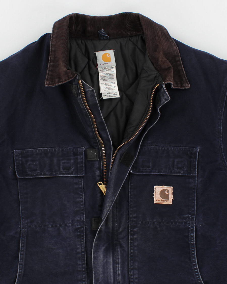 Mens Navy Carhartt Workwear Jacket - XL