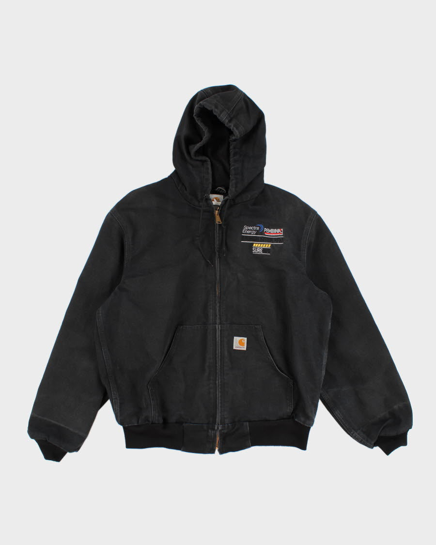 Vintage Men's Black Carhartt hooded Jacket - S