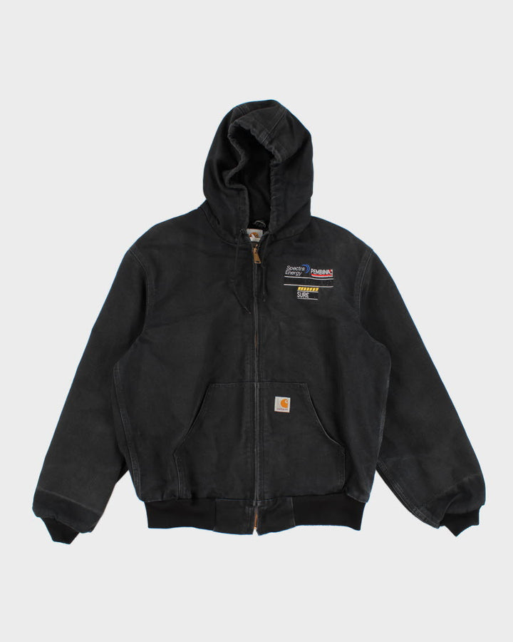 Vintage Men's Black Carhartt hooded Jacket - S