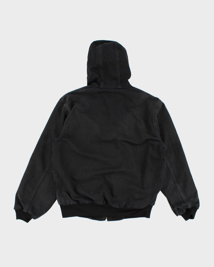 Vintage Men's Black Carhartt hooded Jacket - S
