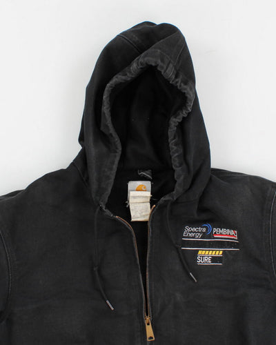 Vintage Men's Black Carhartt hooded Jacket - S