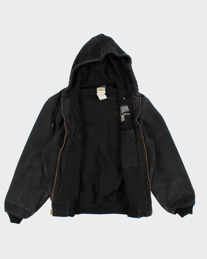 Vintage Men's Black Carhartt hooded Jacket - S