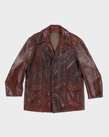 Vintage 70's Men's  Brown Leather Jacket - L