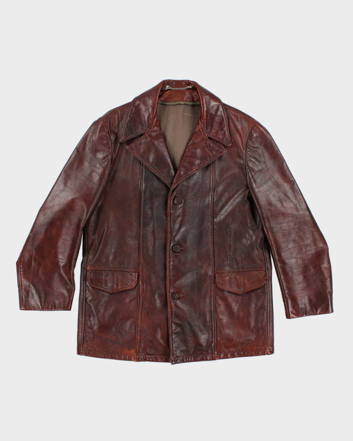 Vintage 70's Men's  Brown Leather Jacket - L