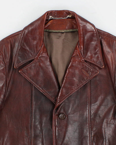 Vintage 70's Men's  Brown Leather Jacket - L
