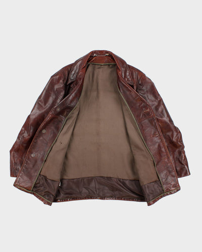 Vintage 70's Men's  Brown Leather Jacket - L