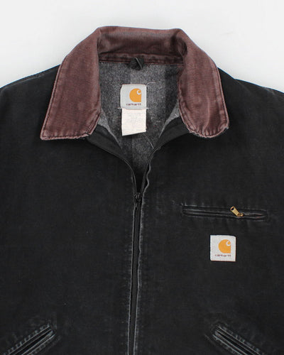 Mens Black Carhartt Fleece Lined Detroit Jacket - XL
