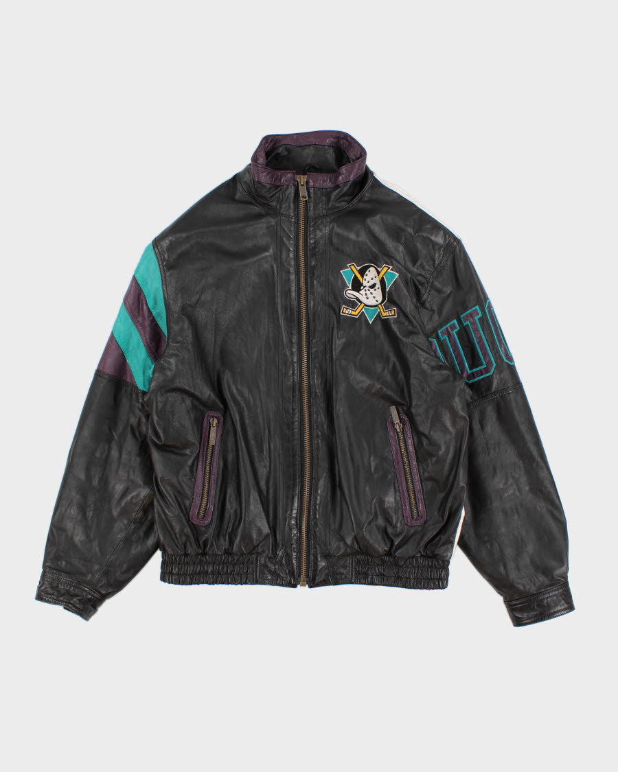 Vintage 90's Men's Mighty Duck Starter Leather Varsity Jacket - XL