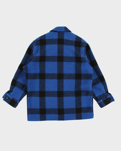 Vintage 80s Filson Blue Wool Plaid Mackinaw Jacket - L/XL