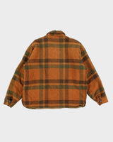 Mens Vintage Caramel Plaid Lined Jacket - L
