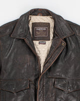Mens Vintage 1990s Brown Leather Oakwood Jacket - L