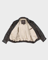 Mens Vintage 1990s Brown Leather Oakwood Jacket - L