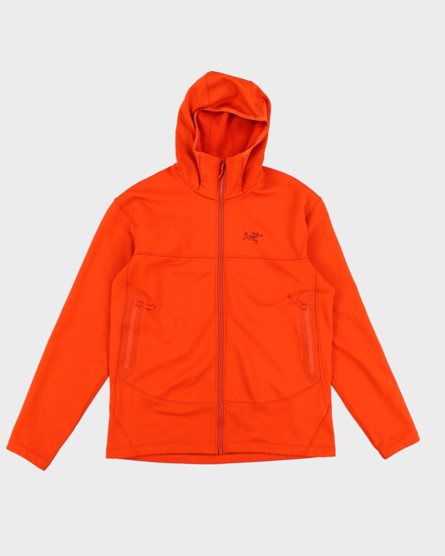 Mens Arc'Teryx Orange Zip Up Hoodie - L