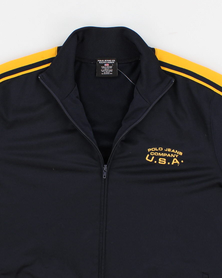 Mens Navy and Yellow Polo Ralph Lauren Jacket - L