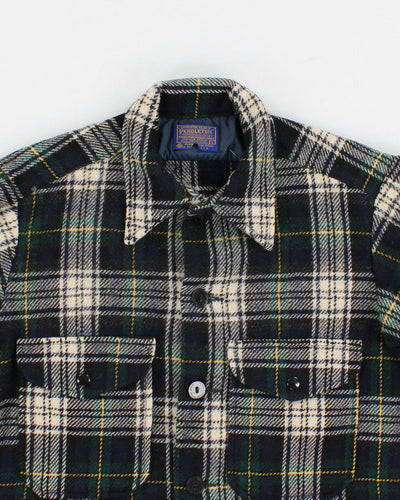 80's Vintage Men's Plaid Pendleton Shirt Jacket - L