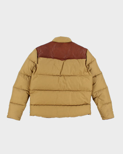 Men's Penfield Tan Puffer Jacket With Leather shoulder patches - M