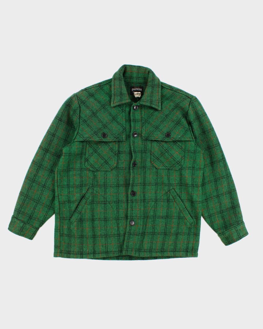70's Vintage Men's Green Pioneer Wool Hunting Jacket - M