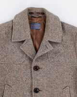Mens Vintage 1970s Grey Confetti Pattern Pendleton Wool Coat - M