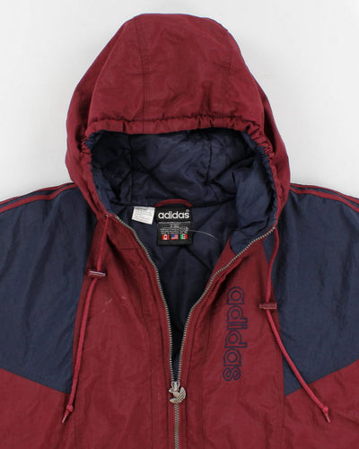 Vintage Men's Hooded Adidas Track Jacket - XL
