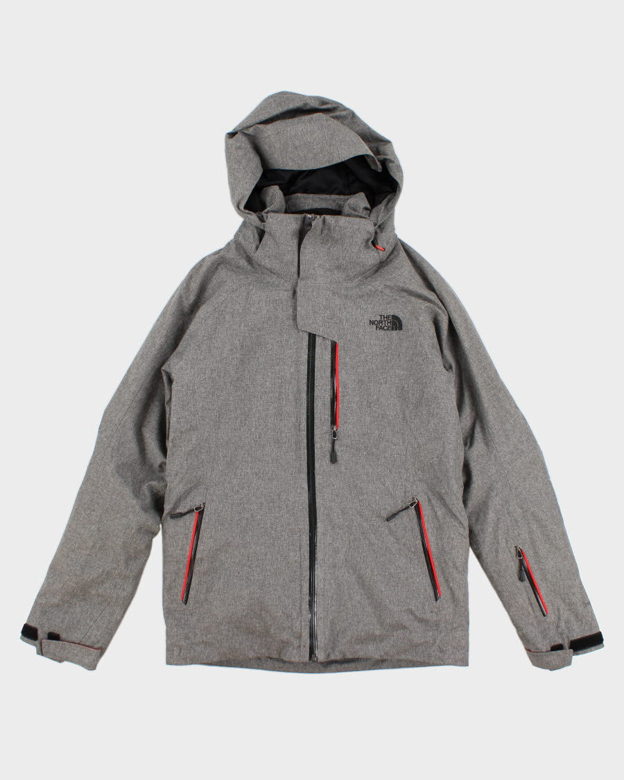 Mens Grey The North Face Hooded Ski Jacket - S