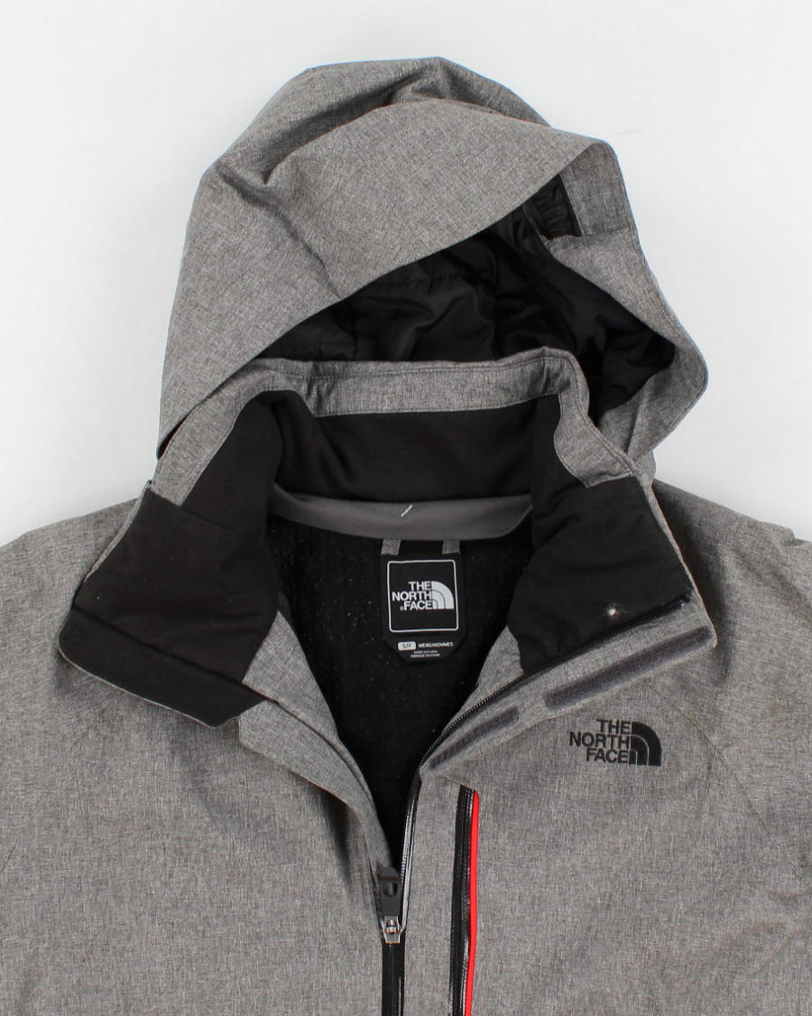 Mens Grey The North Face Hooded Ski Jacket - S