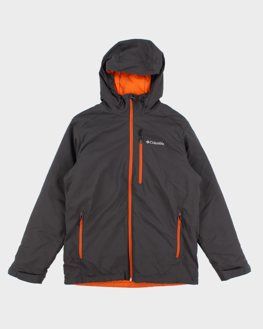 Mens Grey Columbia Hooded Ski Jacket - M