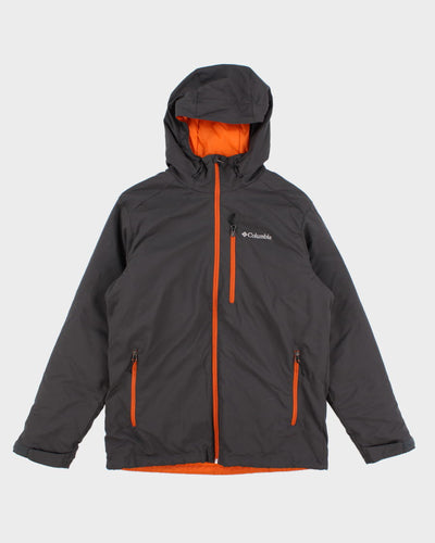 Mens Grey Columbia Hooded Ski Jacket - M