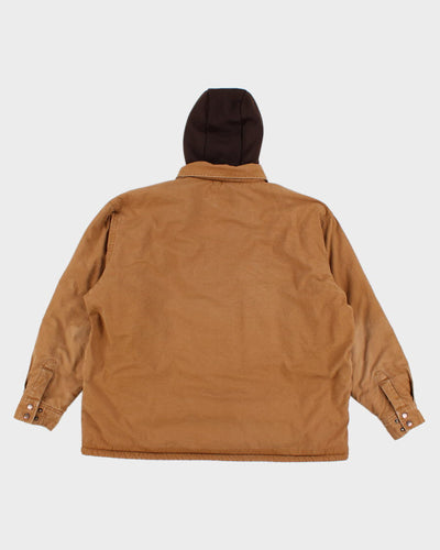 Mens Tan Dakota  Hooded Work Jacket - XXL