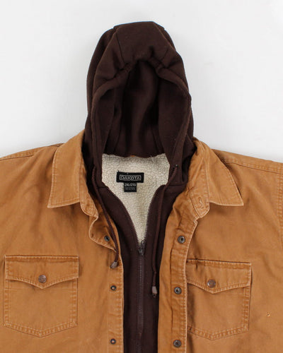 Mens Tan Dakota  Hooded Work Jacket - XXL
