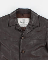 Vintage Men's Peruzzi Brown Leather Jacket - L