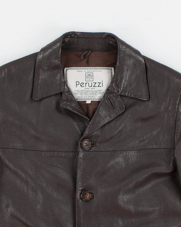 Vintage Men's Peruzzi Brown Leather Jacket - L