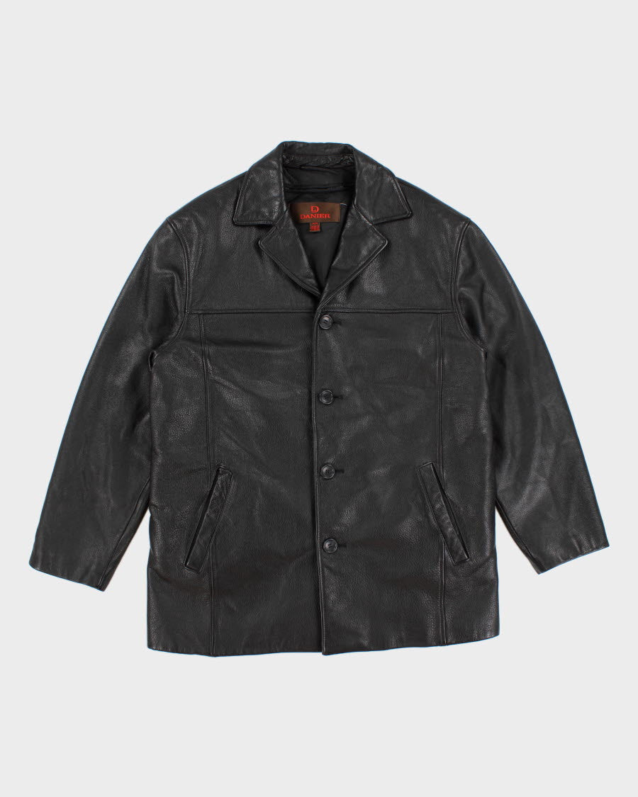 Vintage Mens Black Danier Leather Jacket - L