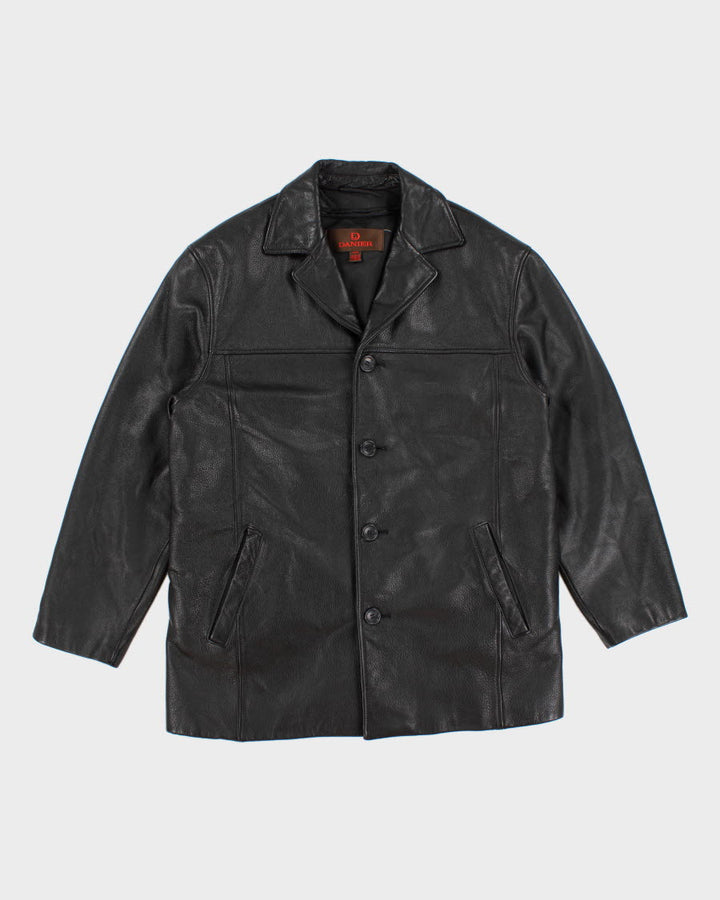 Vintage Mens Black Danier Leather Jacket - L