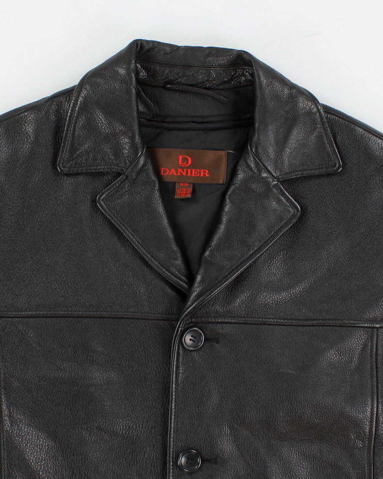 Vintage Mens Black Danier Leather Jacket - L