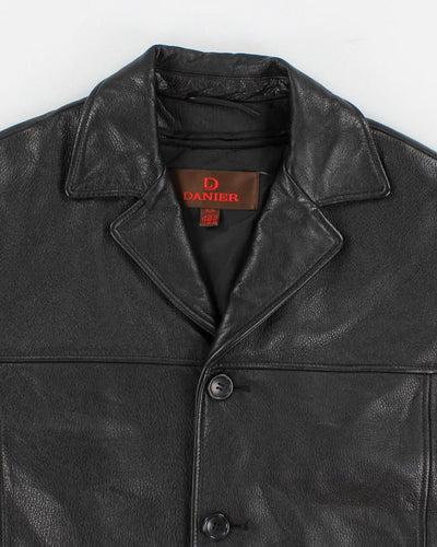 Vintage Mens Black Danier Leather Jacket - L