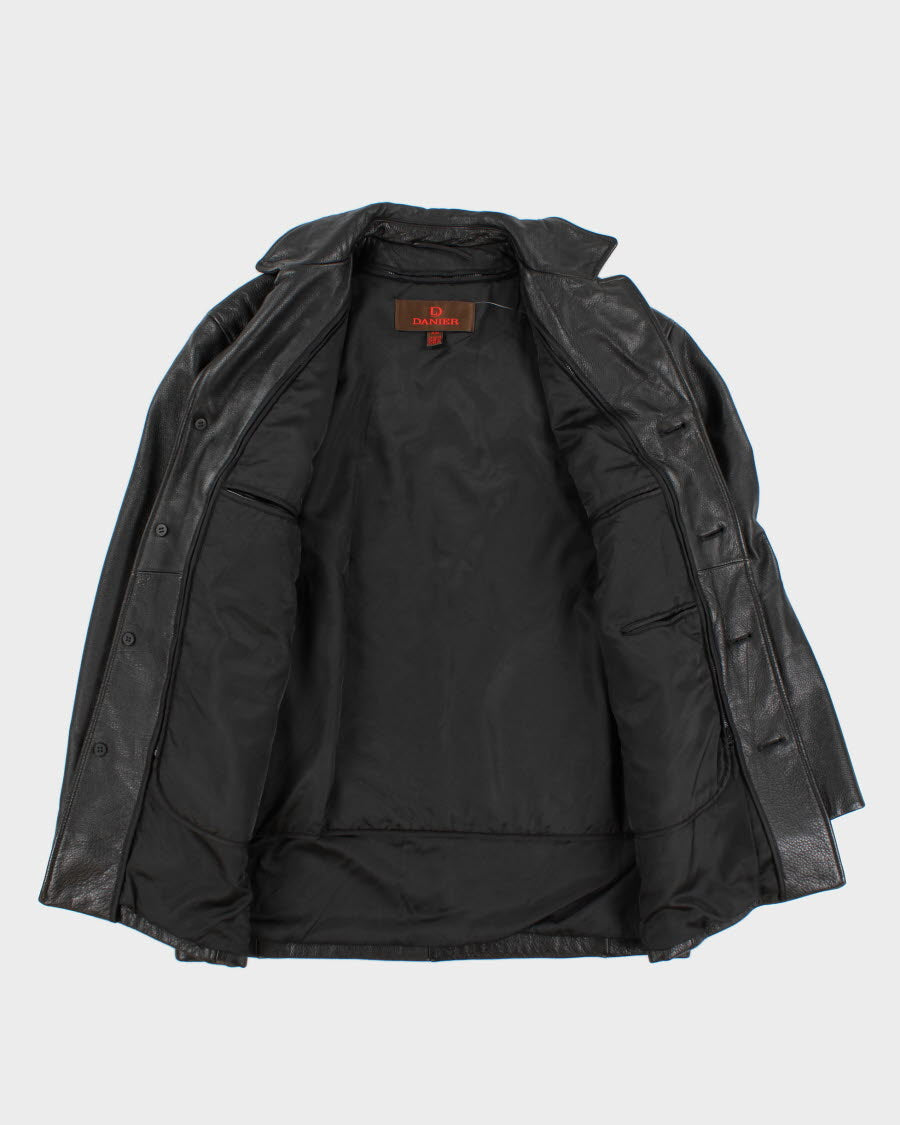 Vintage Mens Black Danier Leather Jacket - L
