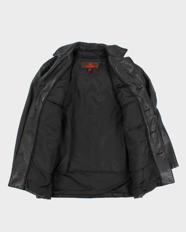 Vintage Mens Black Danier Leather Jacket - L
