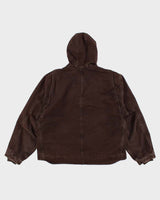 Vintage Men's Brown Carhartt Hooded Fleece Lined Jacket - XXL