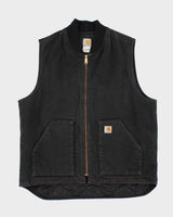 Vintage Men's Black Carhartt Zip-Up Vest - XL