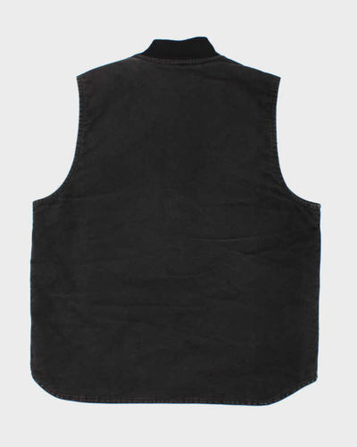 Vintage Men's Black Carhartt Zip-Up Vest - XL