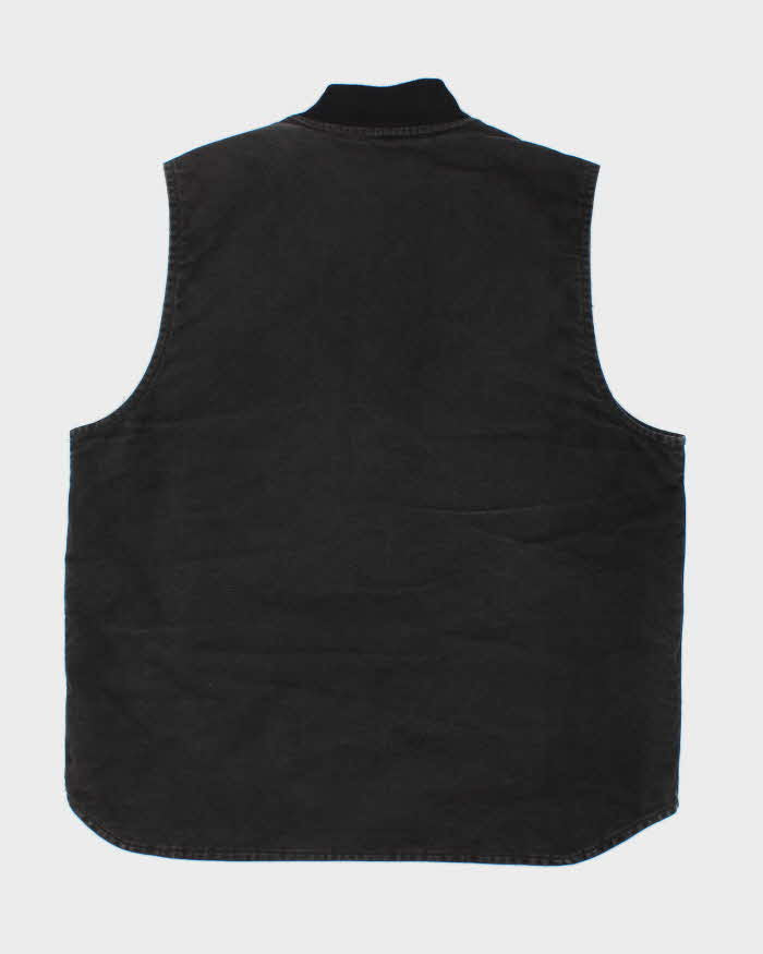 Vintage Men's Black Carhartt Zip-Up Vest - XL