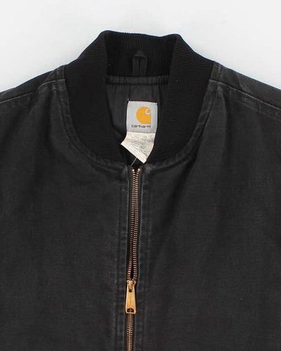 Vintage Men's Black Carhartt Zip-Up Vest - XL
