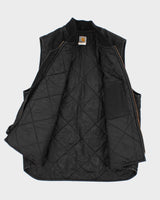 Vintage Men's Black Carhartt Zip-Up Vest - XL