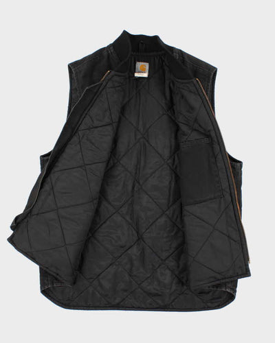 Vintage Men's Black Carhartt Zip-Up Vest - XL