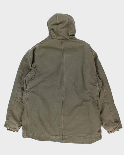 Vintage Mens Green Carhartt Fleece Lined Hooded Jacket - XL