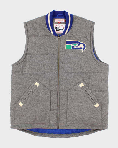 Men's Grey NFL X Seattle Seahawks Zip Up Vest - XXL