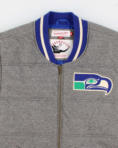 Men's Grey NFL X Seattle Seahawks Zip Up Vest - XXL