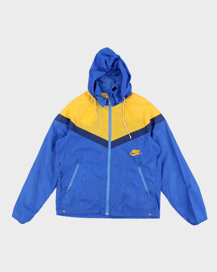 70's/ 80's Vintage Men's Blue Nike Zip Up Windbreaker - M