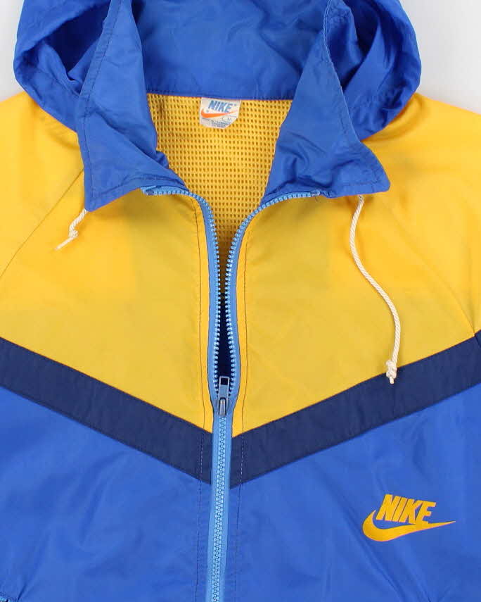 70's/ 80's Vintage Men's Blue Nike Zip Up Windbreaker - M